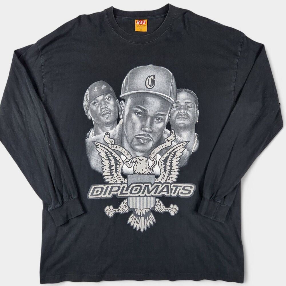 BEZ Clothing Diplomats Long Sleeve Rap Tee Mens 3XL Black Dipset Hip Hop